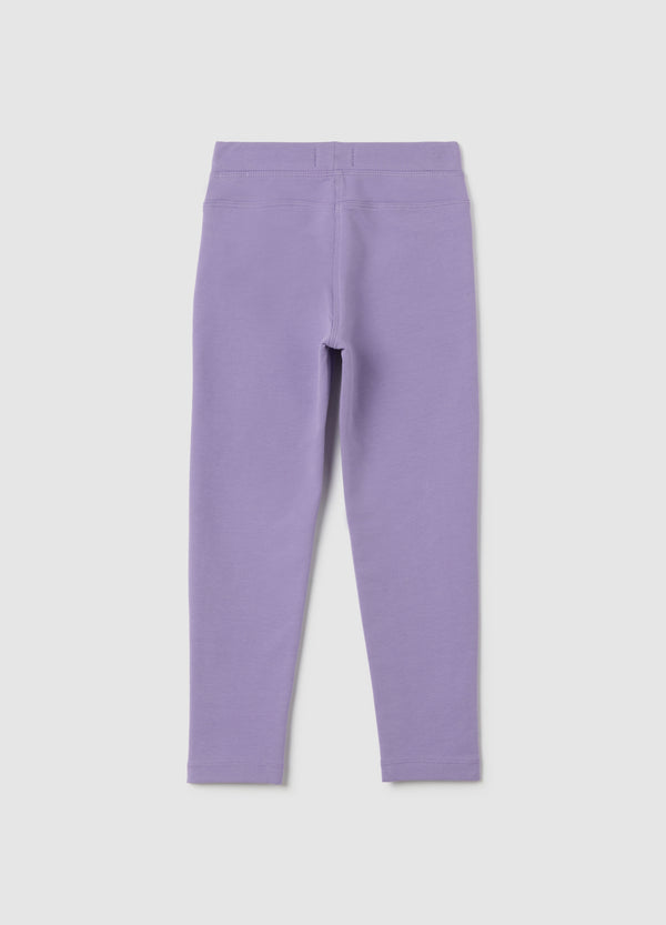 OVS Girls' Purple Slim Fit Cotton Leggings