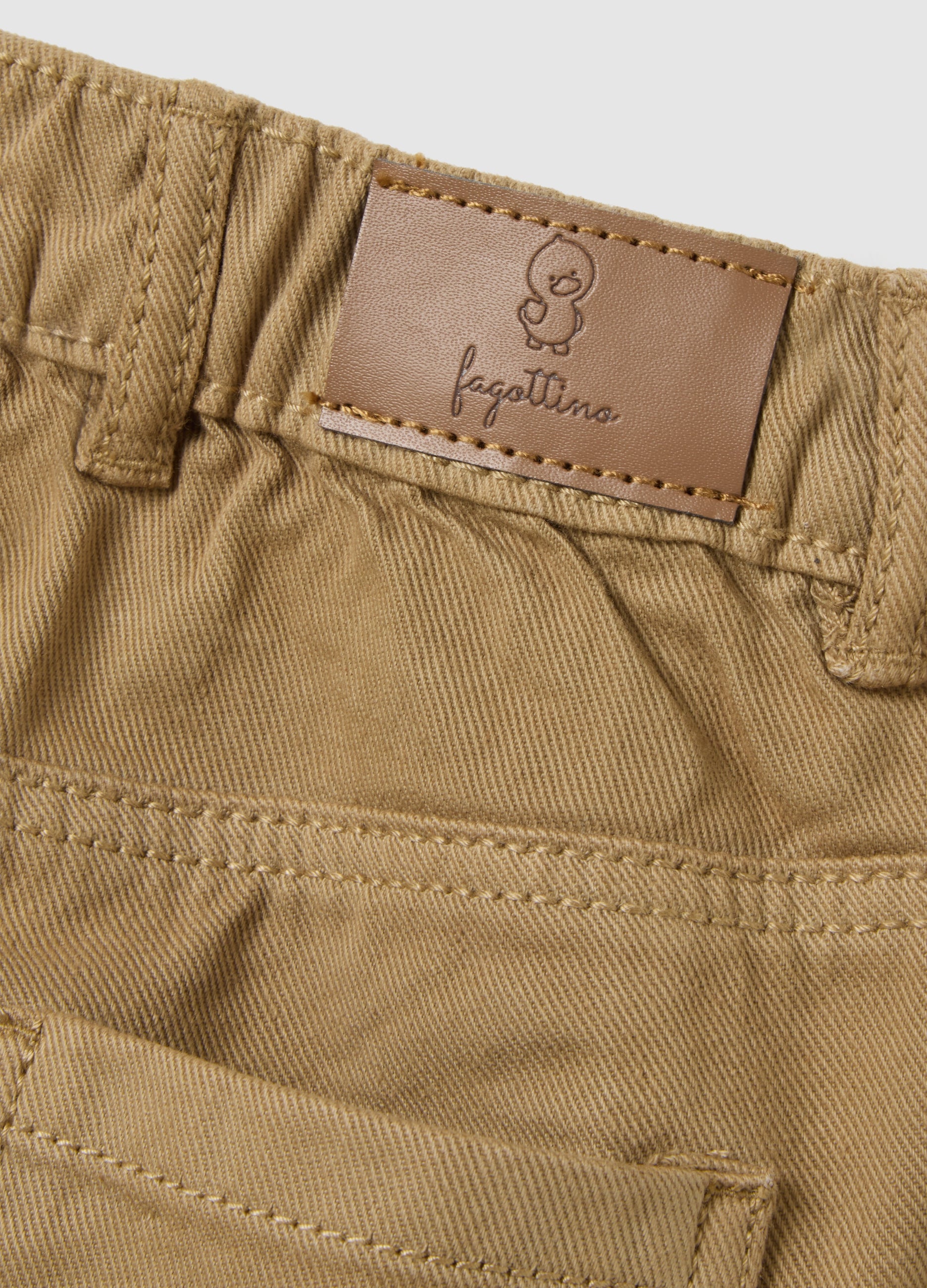 OVS Child'S Beige Cotton Blend Trousers Regular Fit