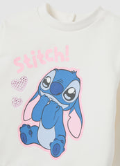 OVS White Cotton Girl Set With Stitch