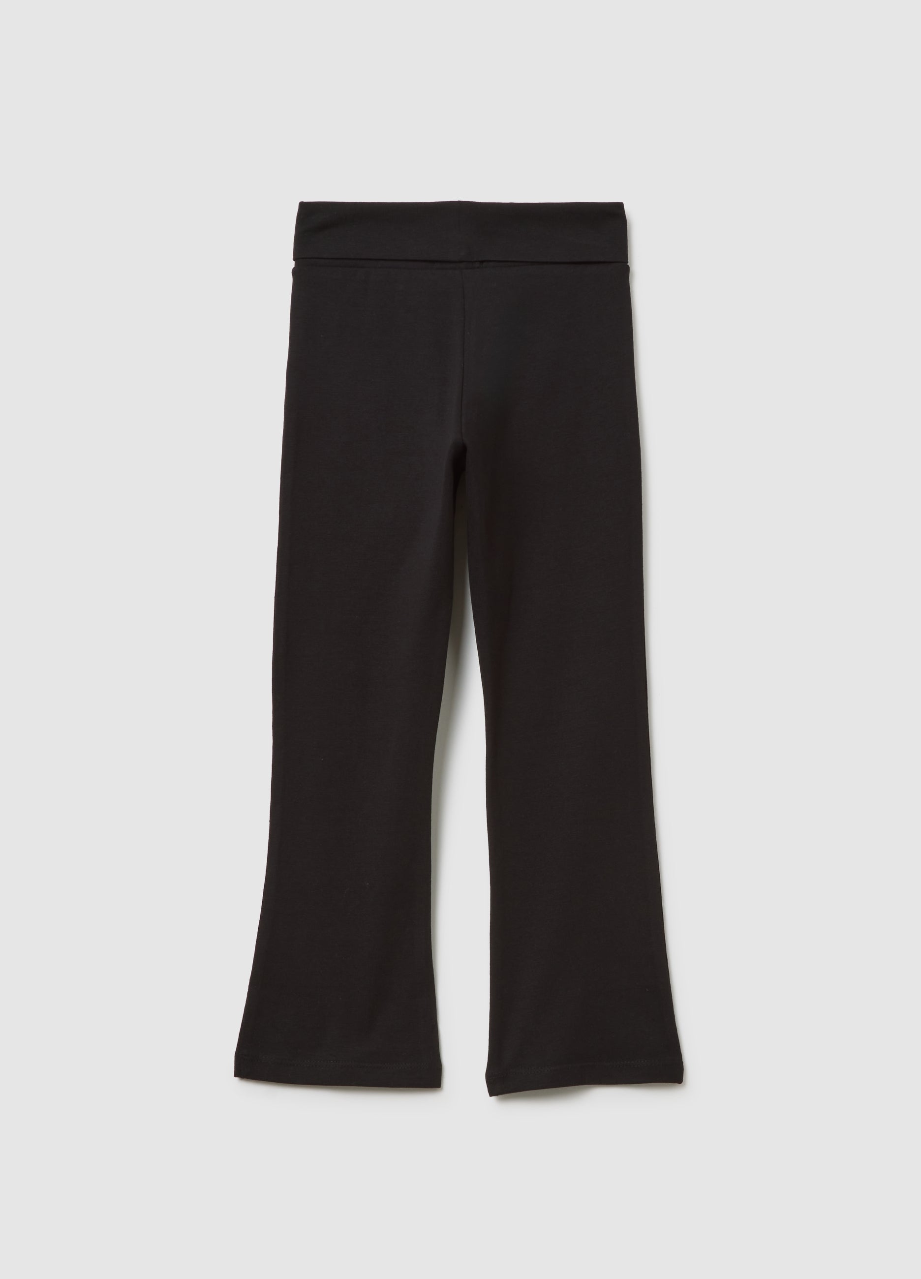 OVS Girls' Black Cotton Flare Leggings