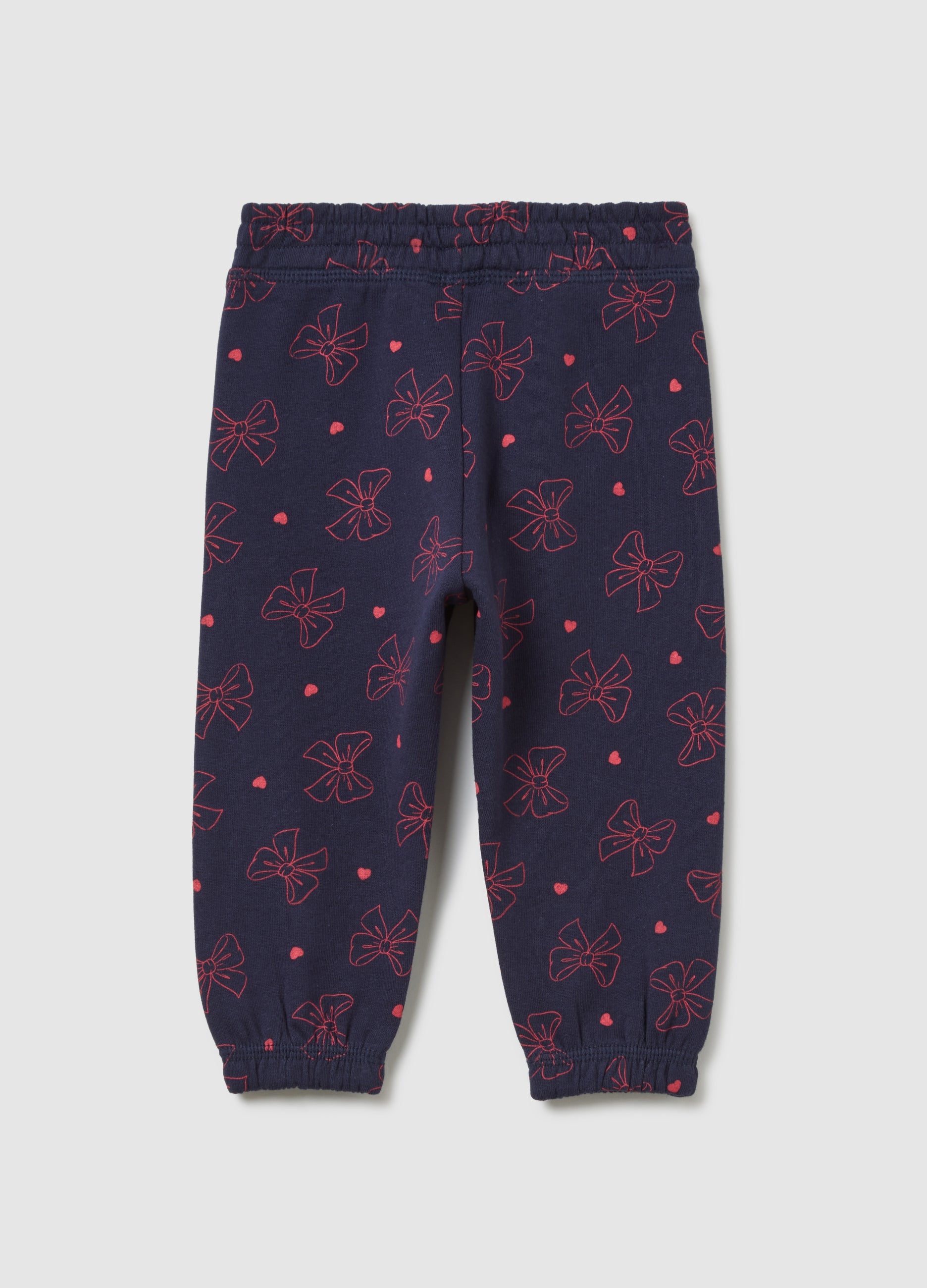 OVS Blue Leggings With Bows And Pink Hearts