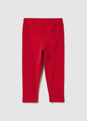 OVS Girls' Red Regular Fit Stretch Cotton Leggings