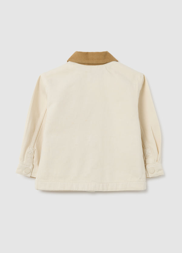 OVS Beige Jacket With Brown Collar For Boys