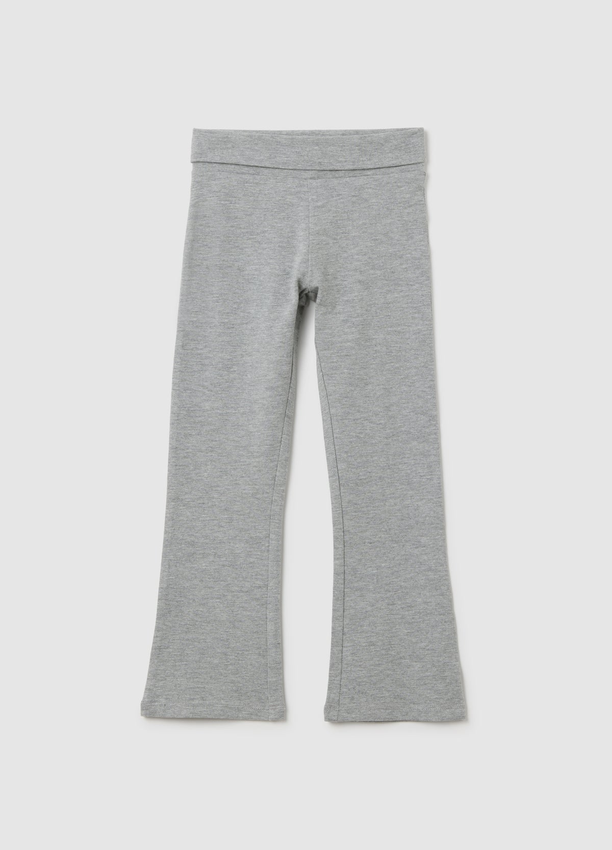 OVS Girls' Grey Cotton Blend Flare Trousers