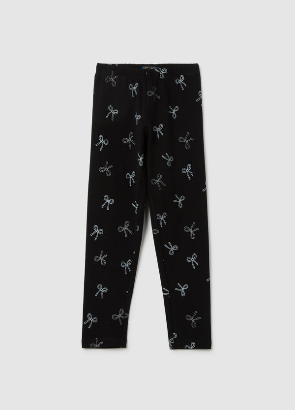 OVS Girls' Black Skinny Fit Cotton Leggings