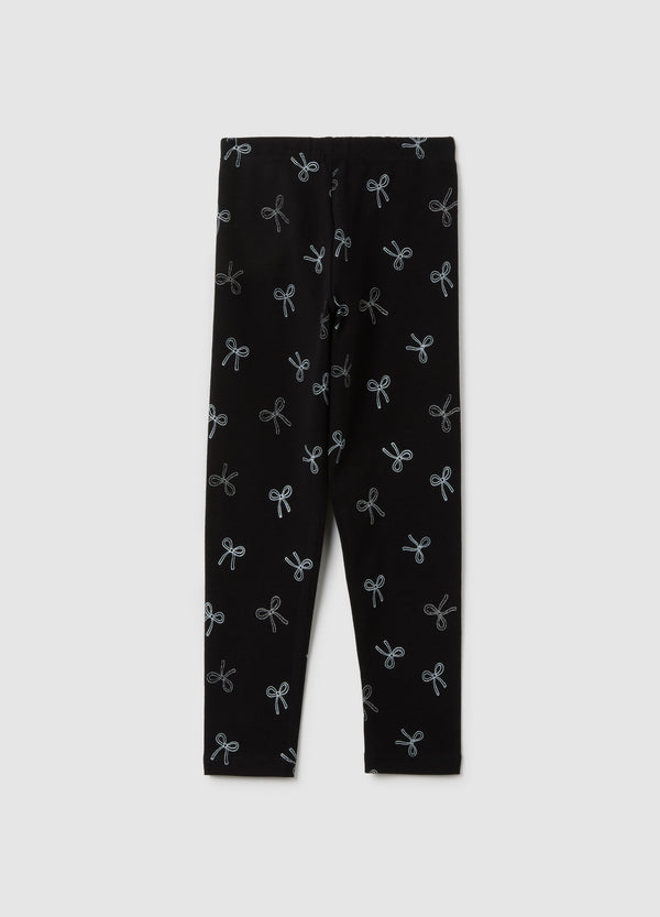OVS Girls' Black Skinny Fit Cotton Leggings