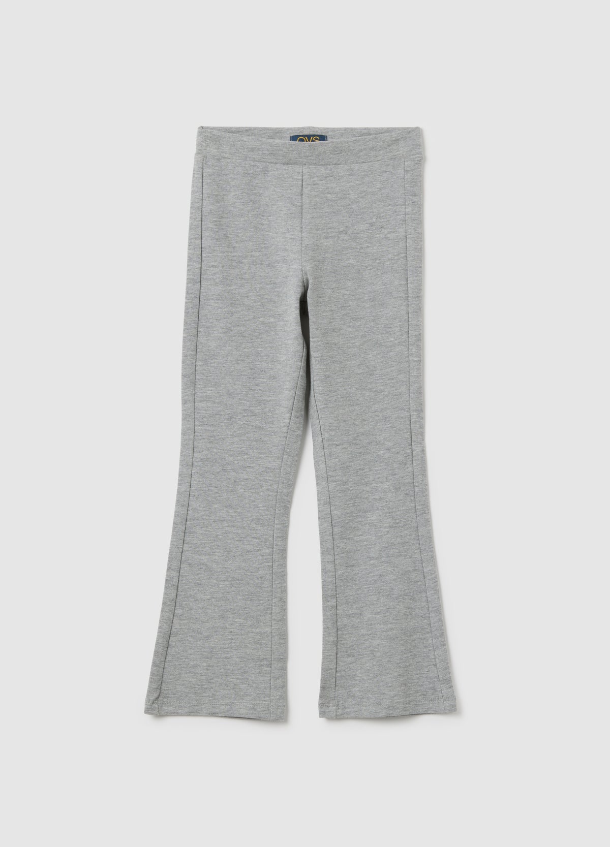 OVS Girls' Grey Cotton Blend Flare Trousers