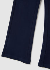 OVS Girls' Blue Cotton Blend Flare Trousers