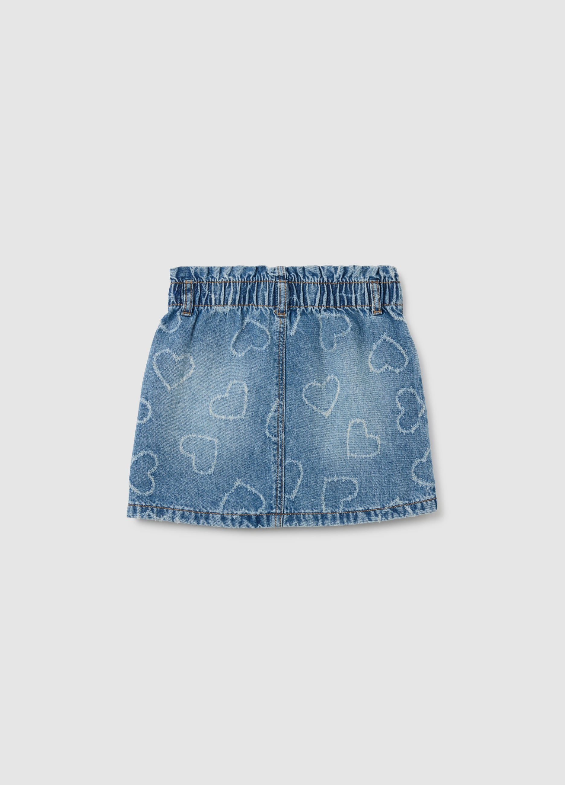 OVS Girls' Regular Fit Blue Denim Skirt