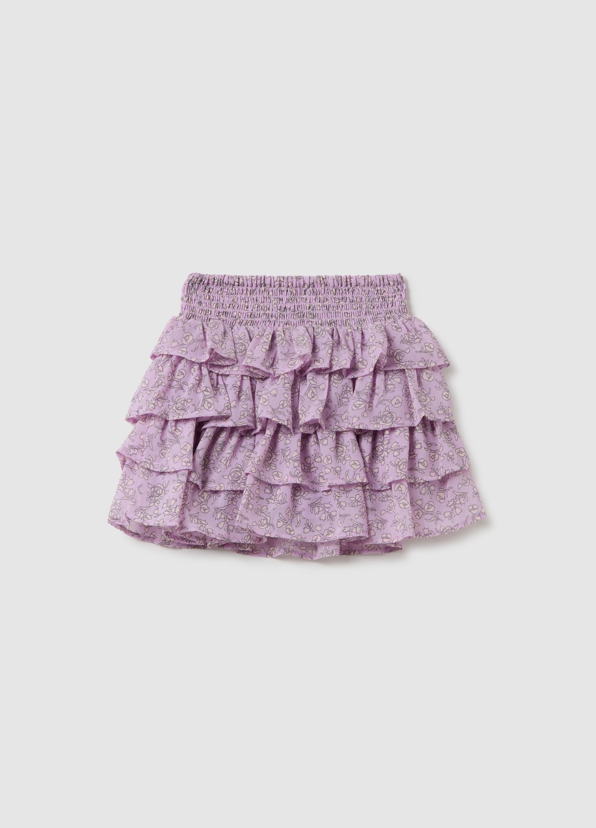 OVS Girls' Mixed Skirt With Purple Floral Print