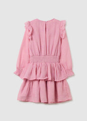 OVS Girl'S Regular Fit Pink Dress With Ruffles