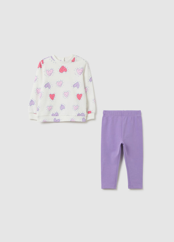 طقم بناتي متعدد الألوان من القطن الخالص بقصة عادية من OVS