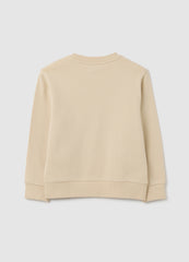 OVS Children'S Beige Pure Cotton Sweatshirt Regular Fit With Boston Athletics Print