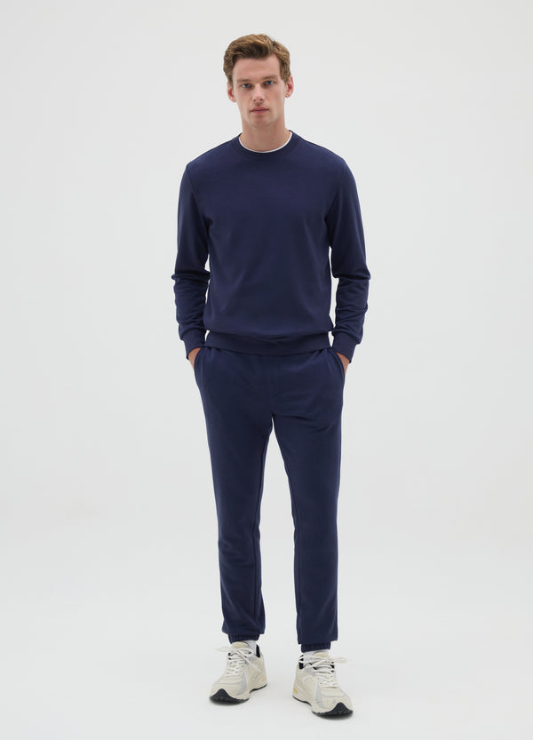 OVS Men'S Blue Cotton Blend Joggers Regular Fit