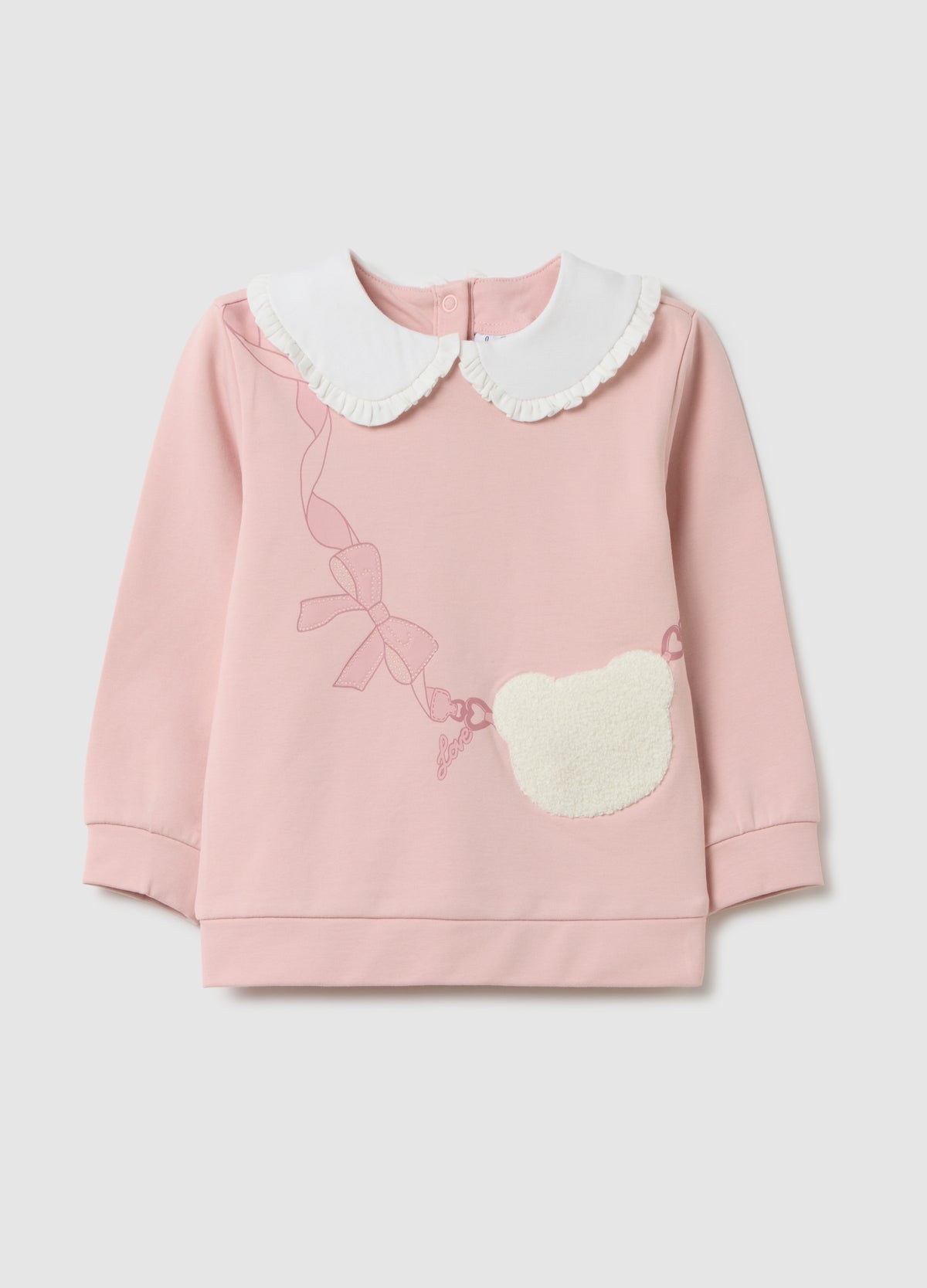 OVS Pink Stretch Cotton Girl'S Top
