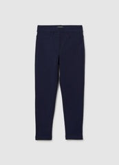 OVS Girls' Blue Cotton Slim Fit Leggings