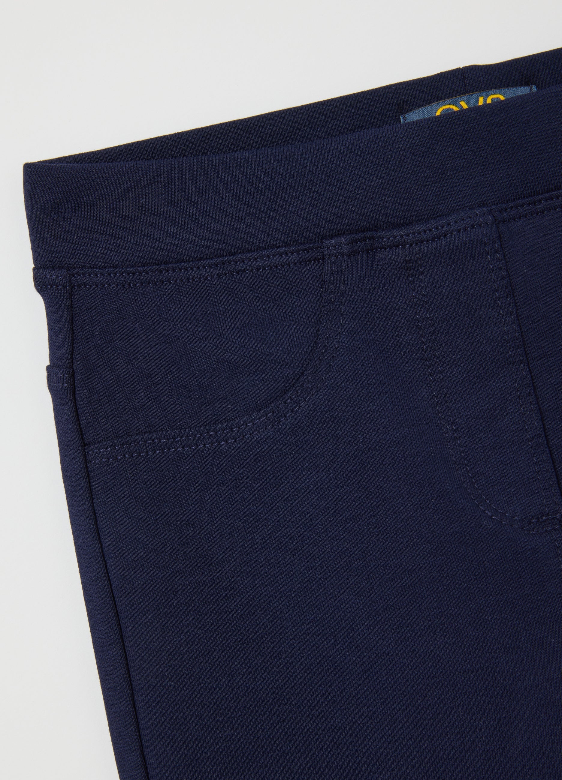 OVS Girls' Blue Cotton Slim Fit Leggings
