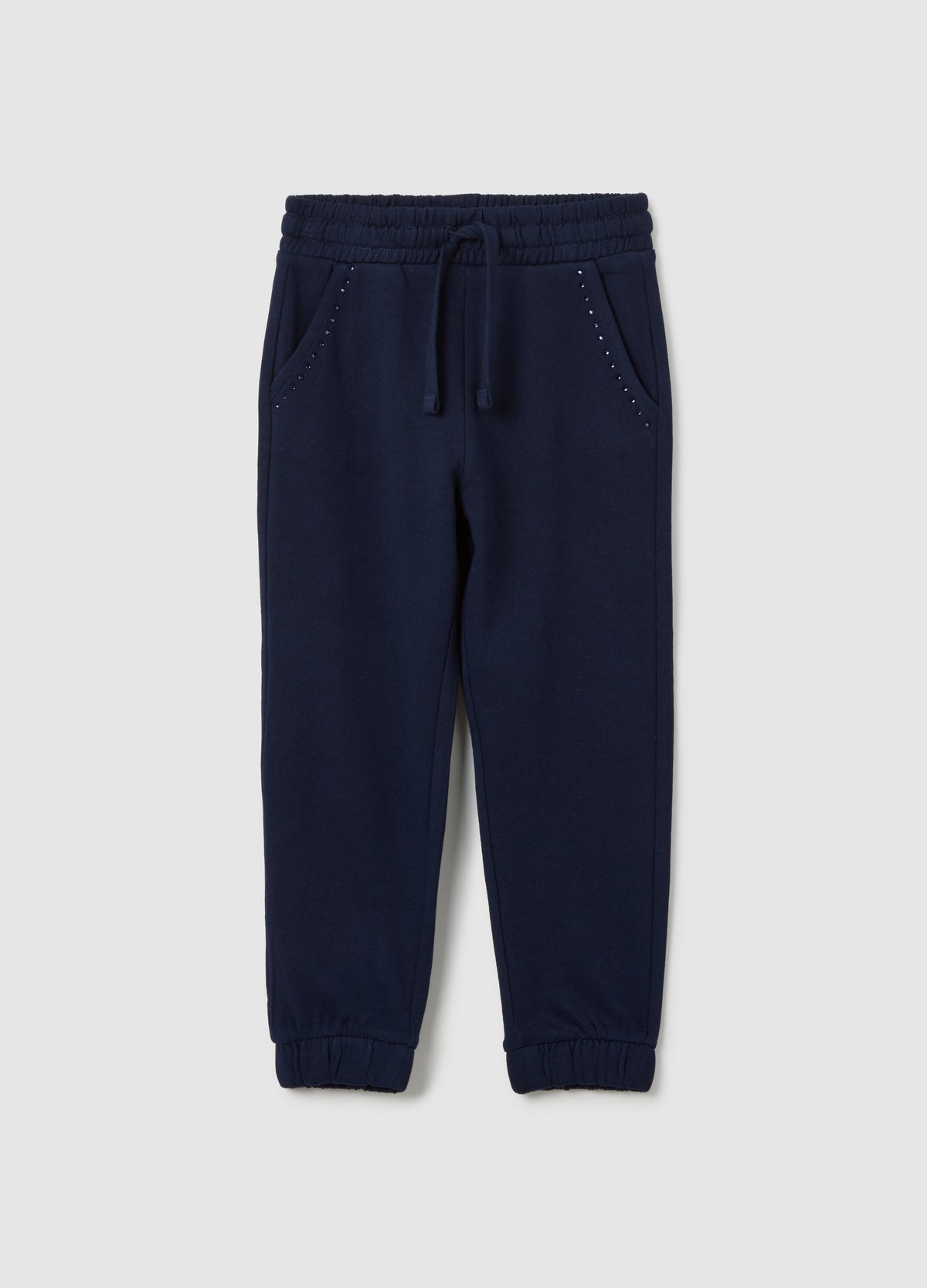 OVS Girls' Blue Pure Cotton Regular Fit Trousers