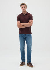 OVS Men'S Brown Pure Cotton Regular Fit Polo