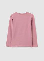 OVS Girls' Pink Cotton Regular Fit Top
