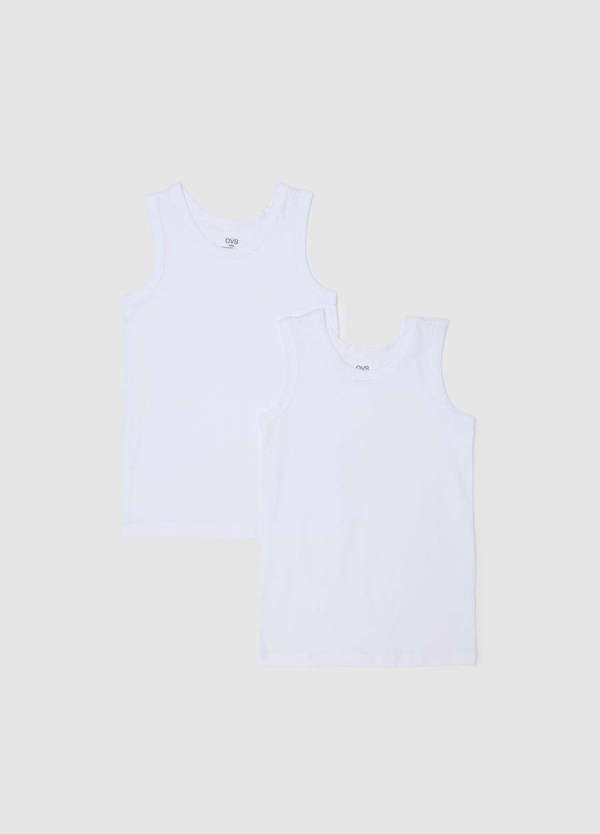 OVS Children'S White Cotton Sleeveless Regular Fit Vests