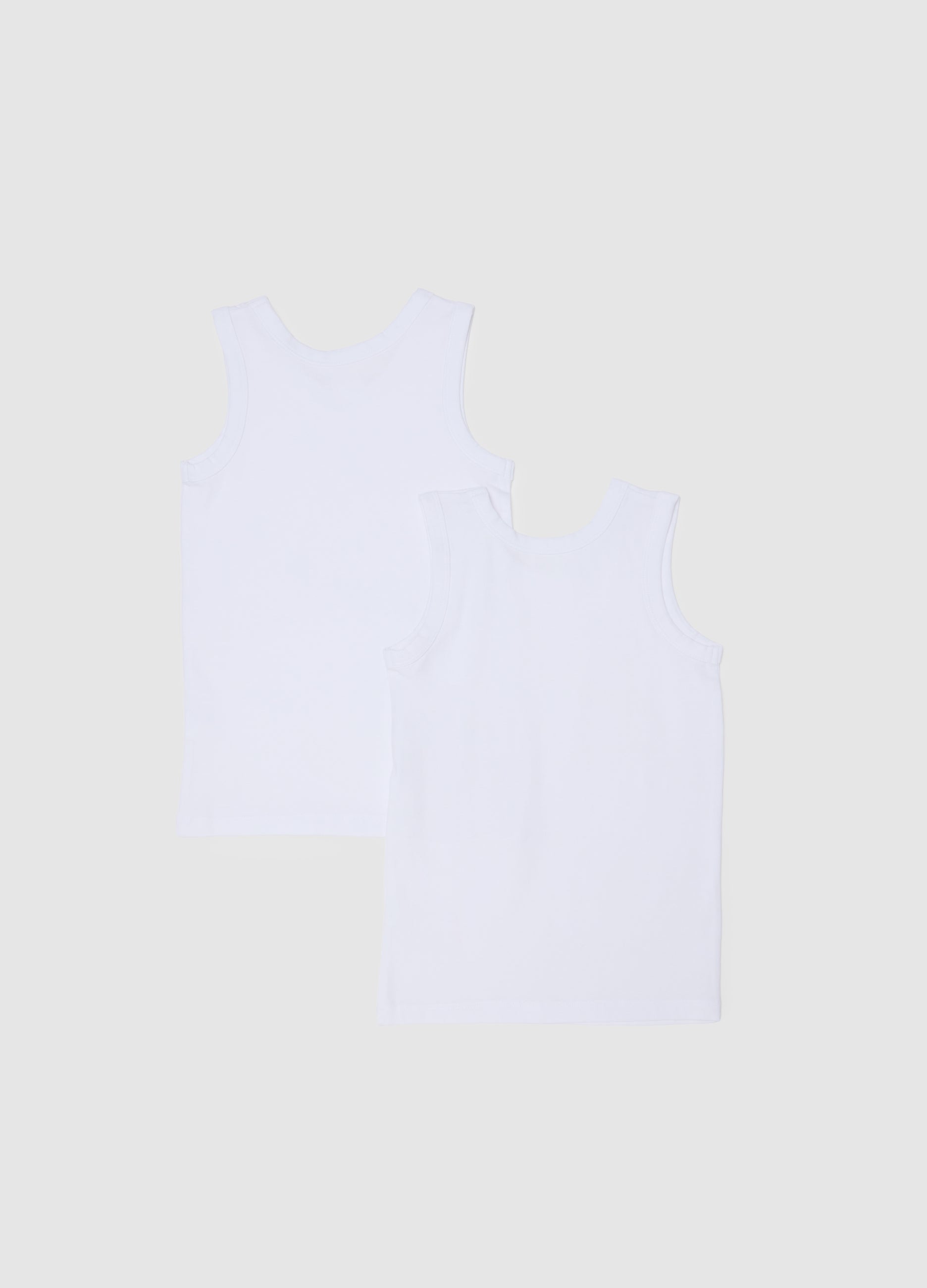 OVS Children'S White Cotton Sleeveless Regular Fit Vests