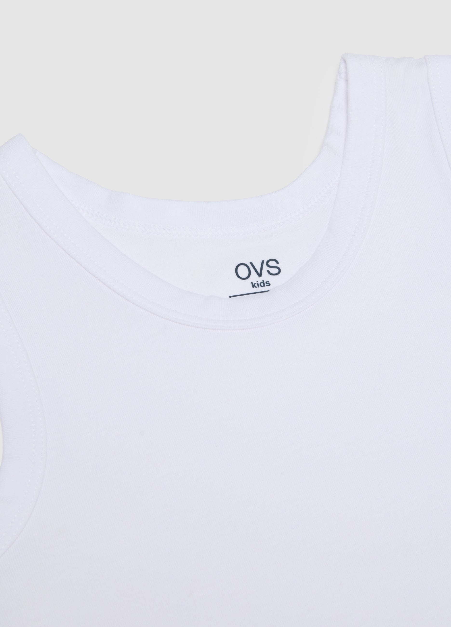 OVS Children'S White Cotton Sleeveless Regular Fit Vests