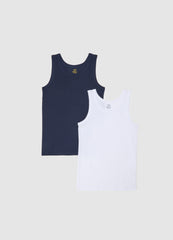 OVS Boys' Multicolour Cotton Undershirt Duo Pack Regular Fit