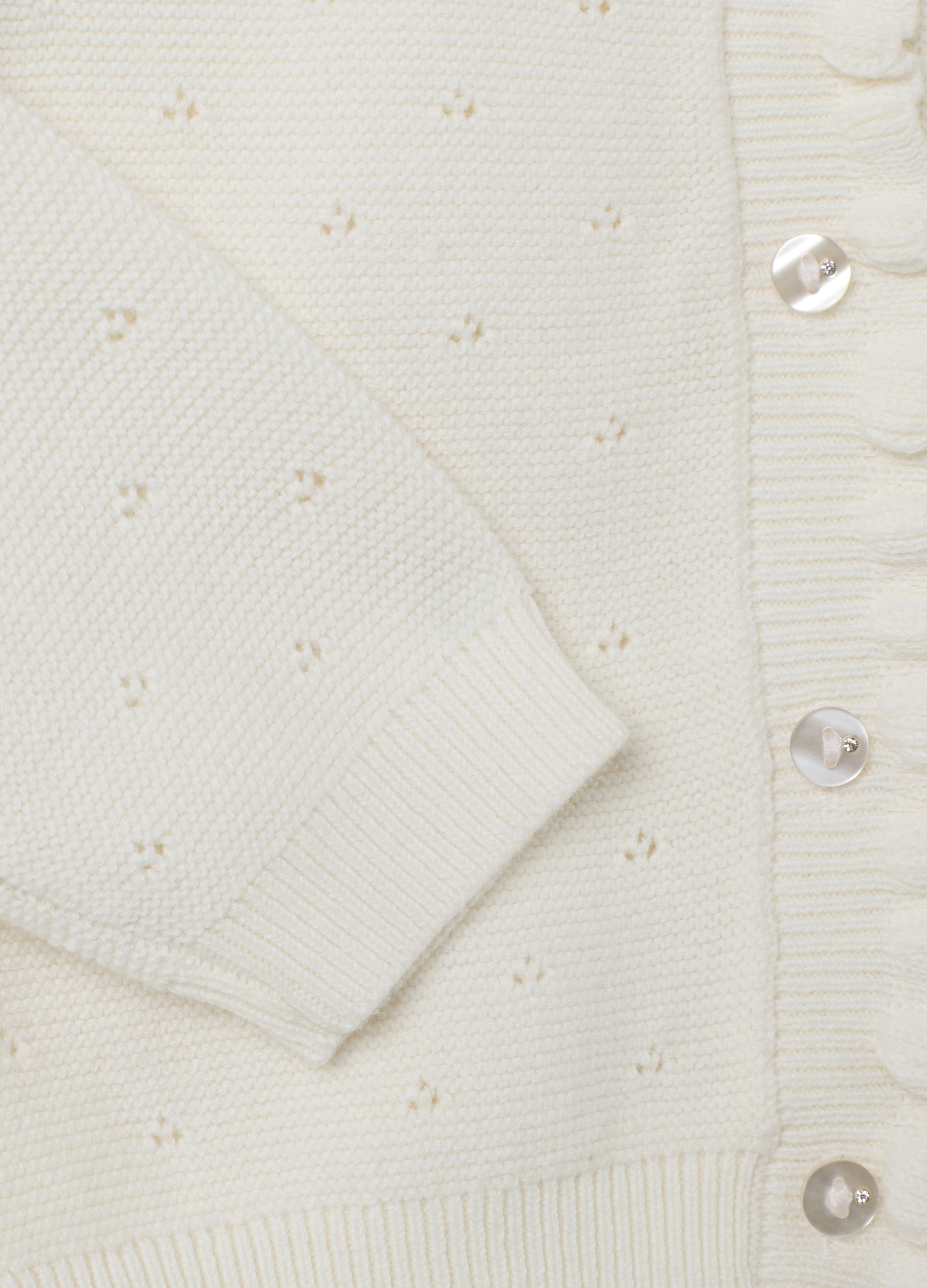 OVS Girls' White Pure Cotton Regular Fit Cardigan