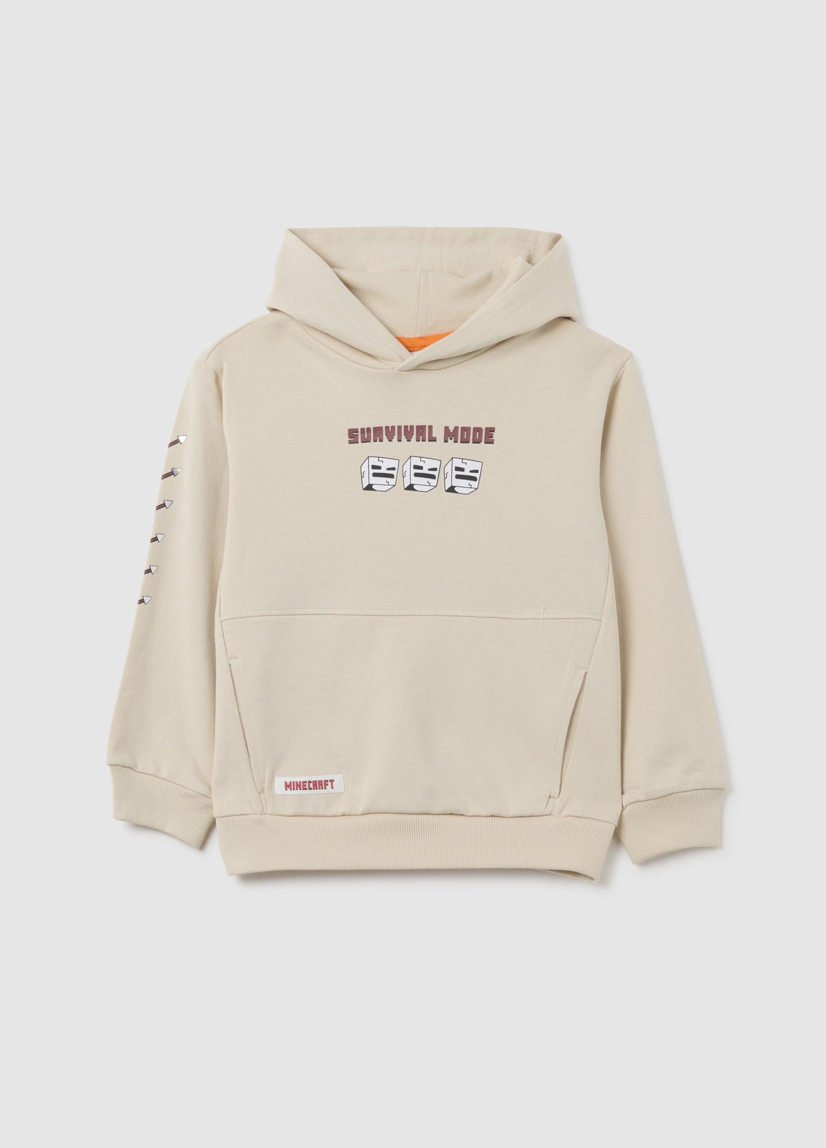 OVS Beige Children'S Hoodie In Pure Cotton With Print