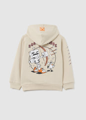 OVS Beige Children'S Hoodie In Pure Cotton With Print
