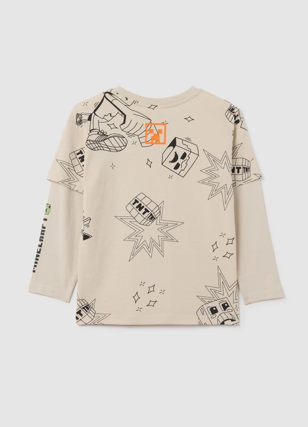 OVS Children'S Beige Pure Cotton Sweater With Print