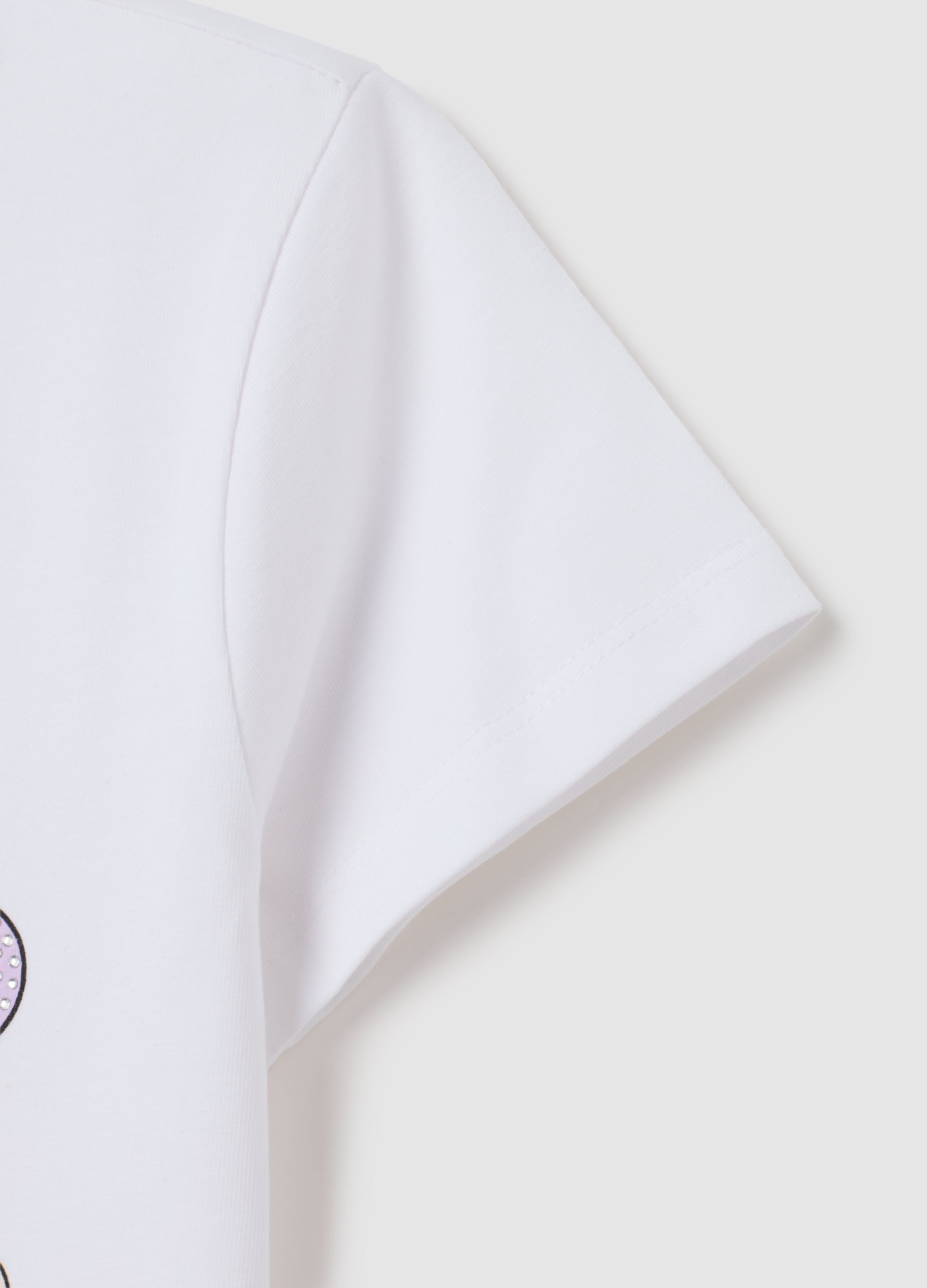 OVS Girl'S White Stretch Cotton T-Shirt With Barbie Print