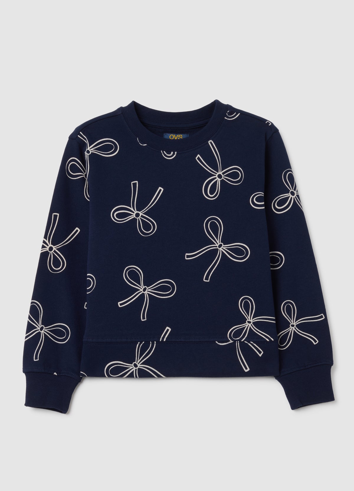 OVS Girls' Blue Cotton Sweatshirt In Regular Fit