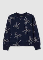 OVS Girls' Blue Cotton Sweatshirt In Regular Fit