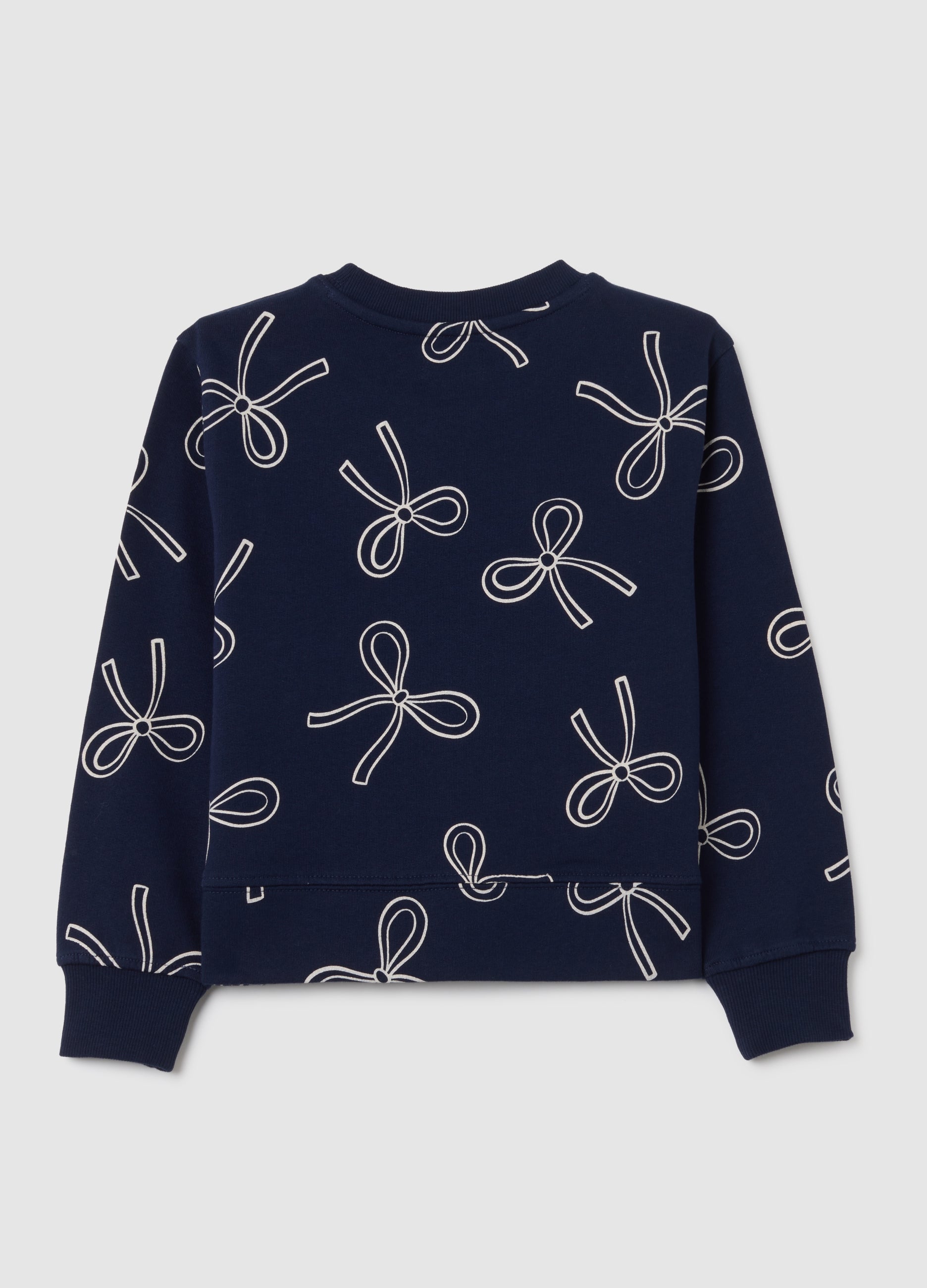 OVS Girl's Blue Cotton Sweatshirt In Regular Fit