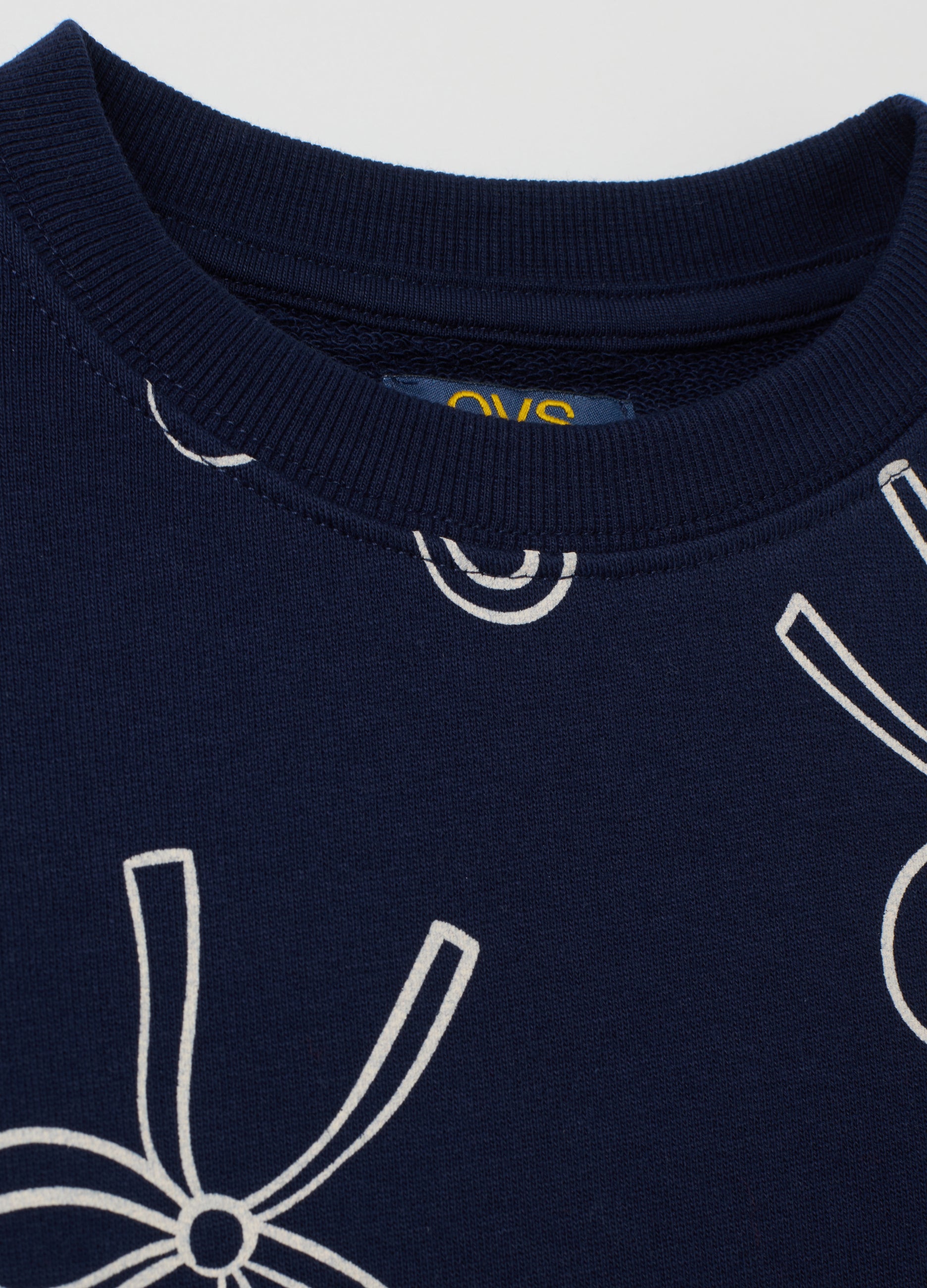 OVS Girl's Blue Cotton Sweatshirt In Regular Fit