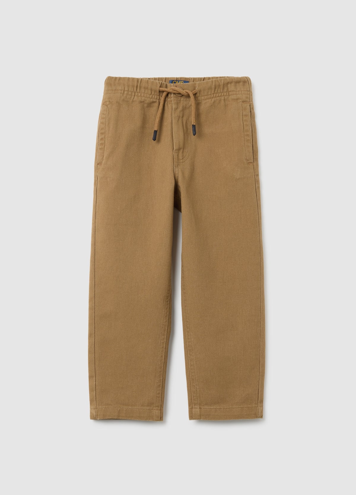 OVS Brown Regular Fit Pure Cotton Jogger Trousers For Children