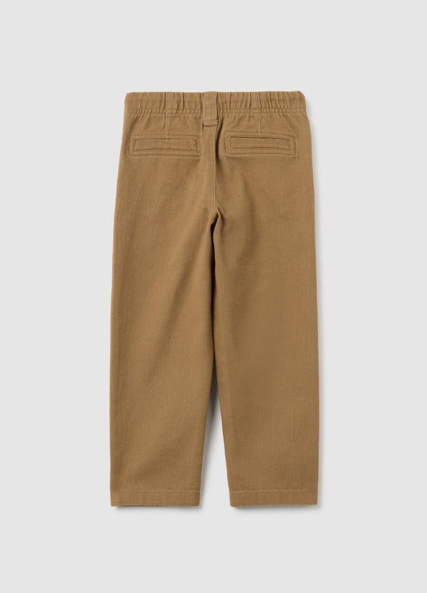 OVS Brown Regular Fit Pure Cotton Jogger Trousers For Children