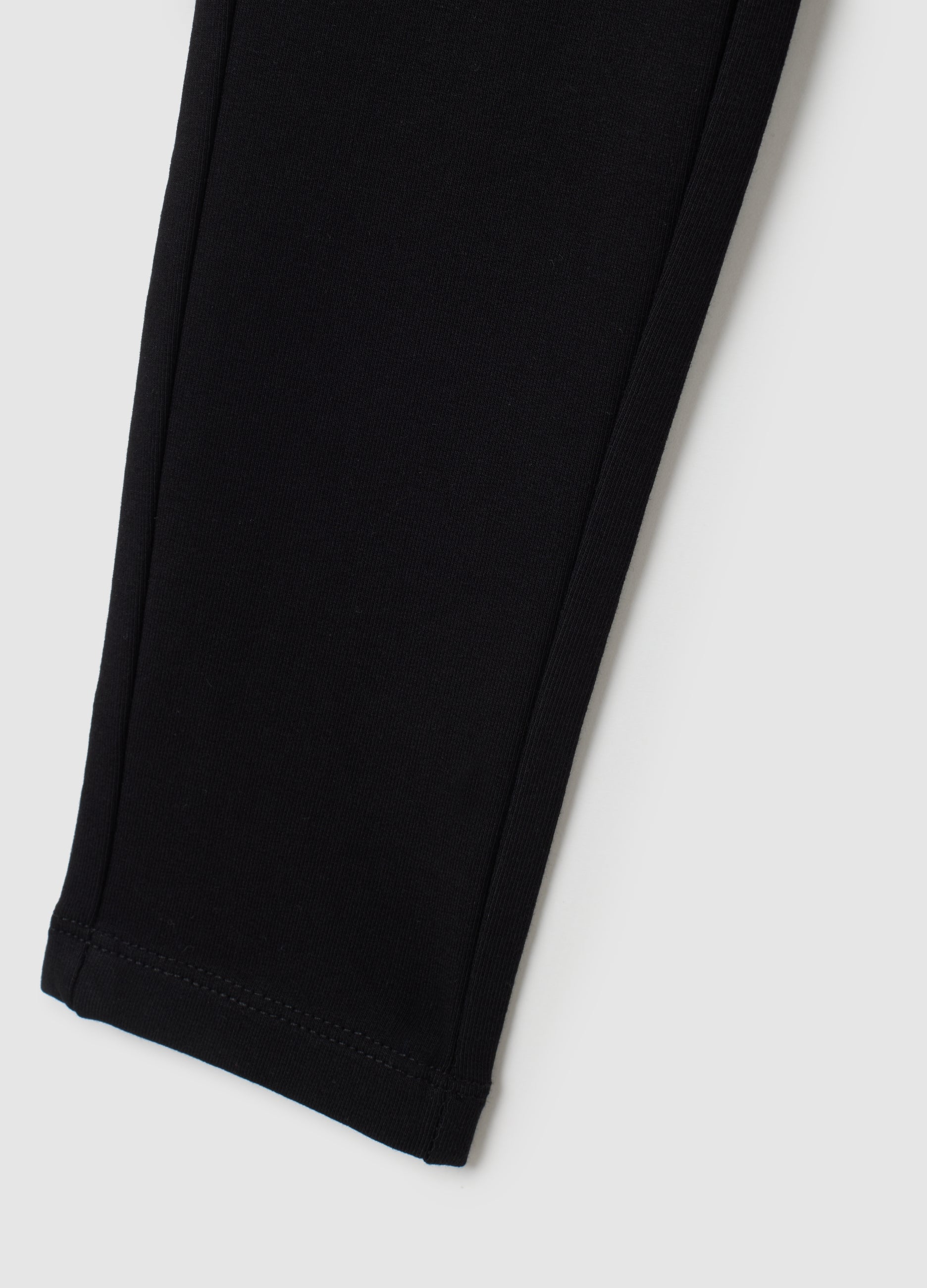 OVS Girls' Black Cotton Leggings Regular Fit