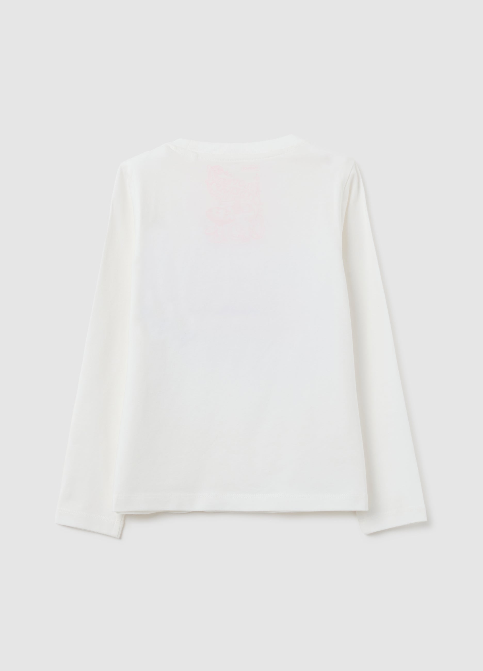 OVS White Girl'S T-Shirt With Heart-Shaped Sequins