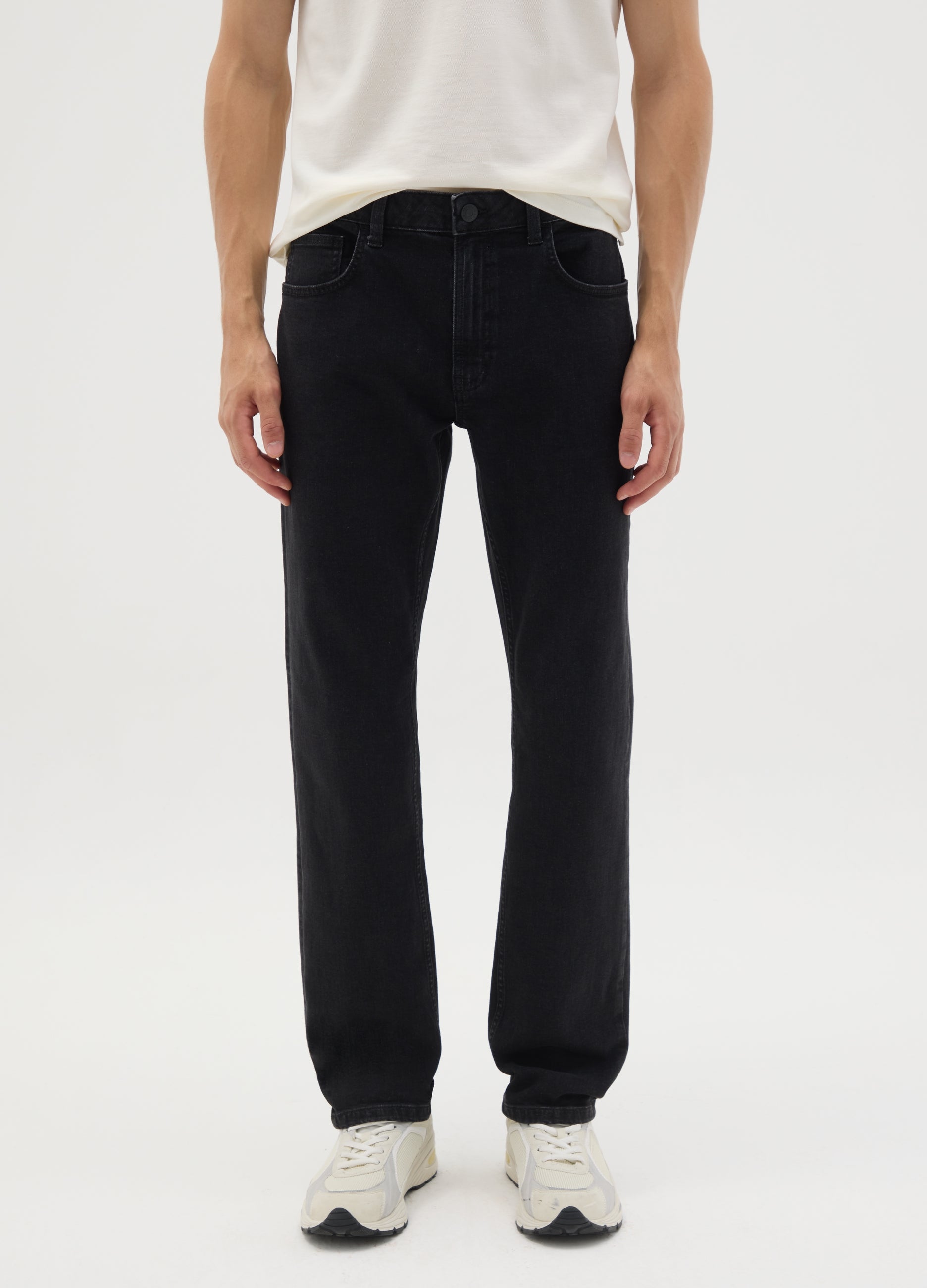 OVS Men'S Black Regular Fit Denim Jeans