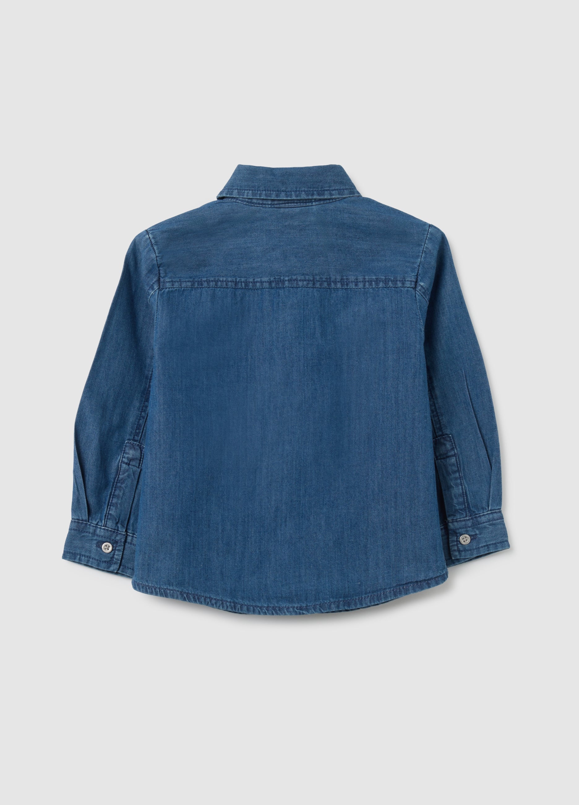 OVS Children'S Denim Shirt In Pure Cotton, Regular Fit