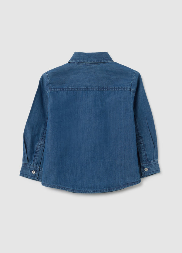 OVS Children'S Denim Shirt In Pure Cotton, Regular Fit