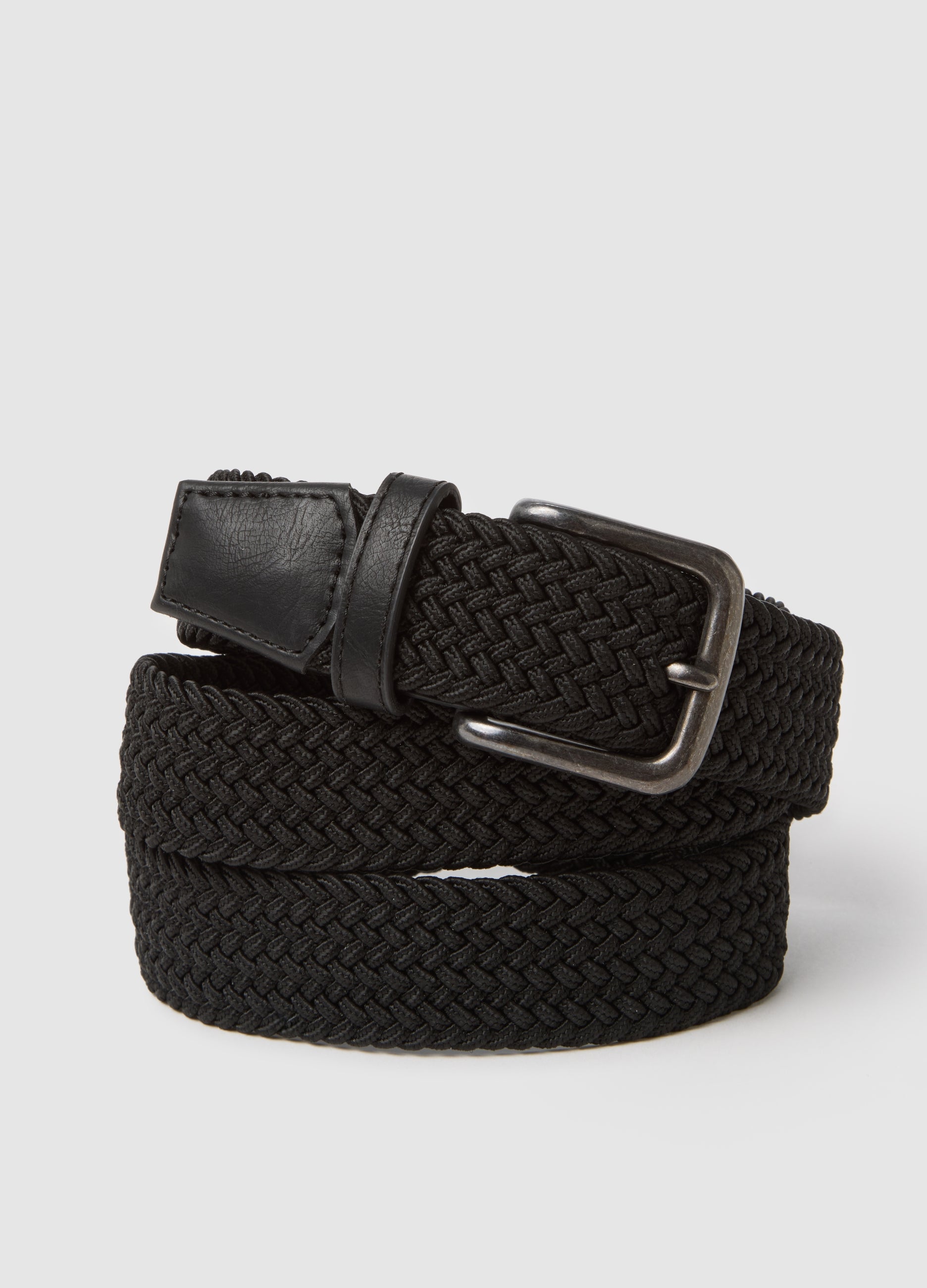 OVS Braided Black Genuine Leather Belt