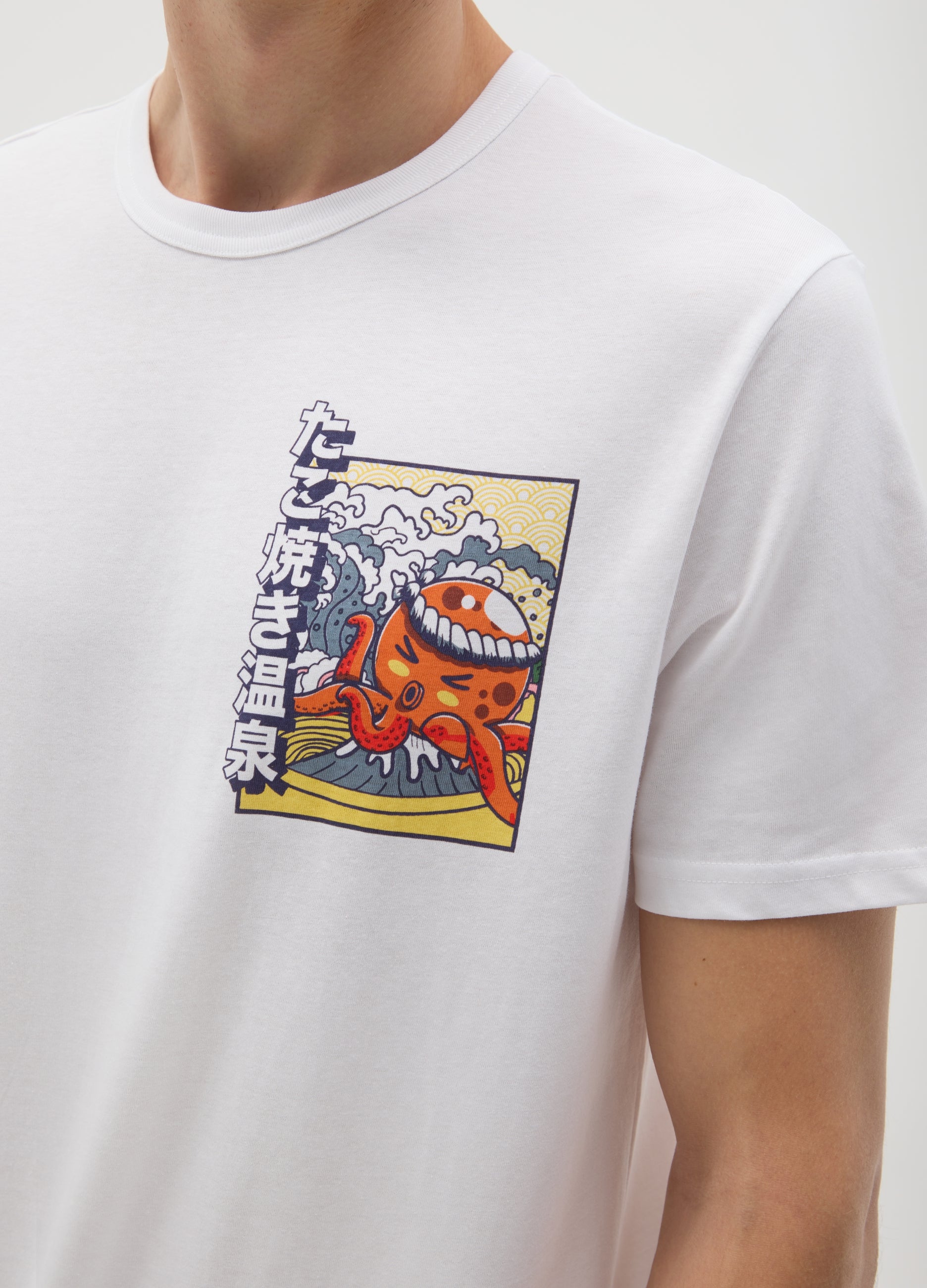 OVS Regular Fit White Cotton T-Shirt