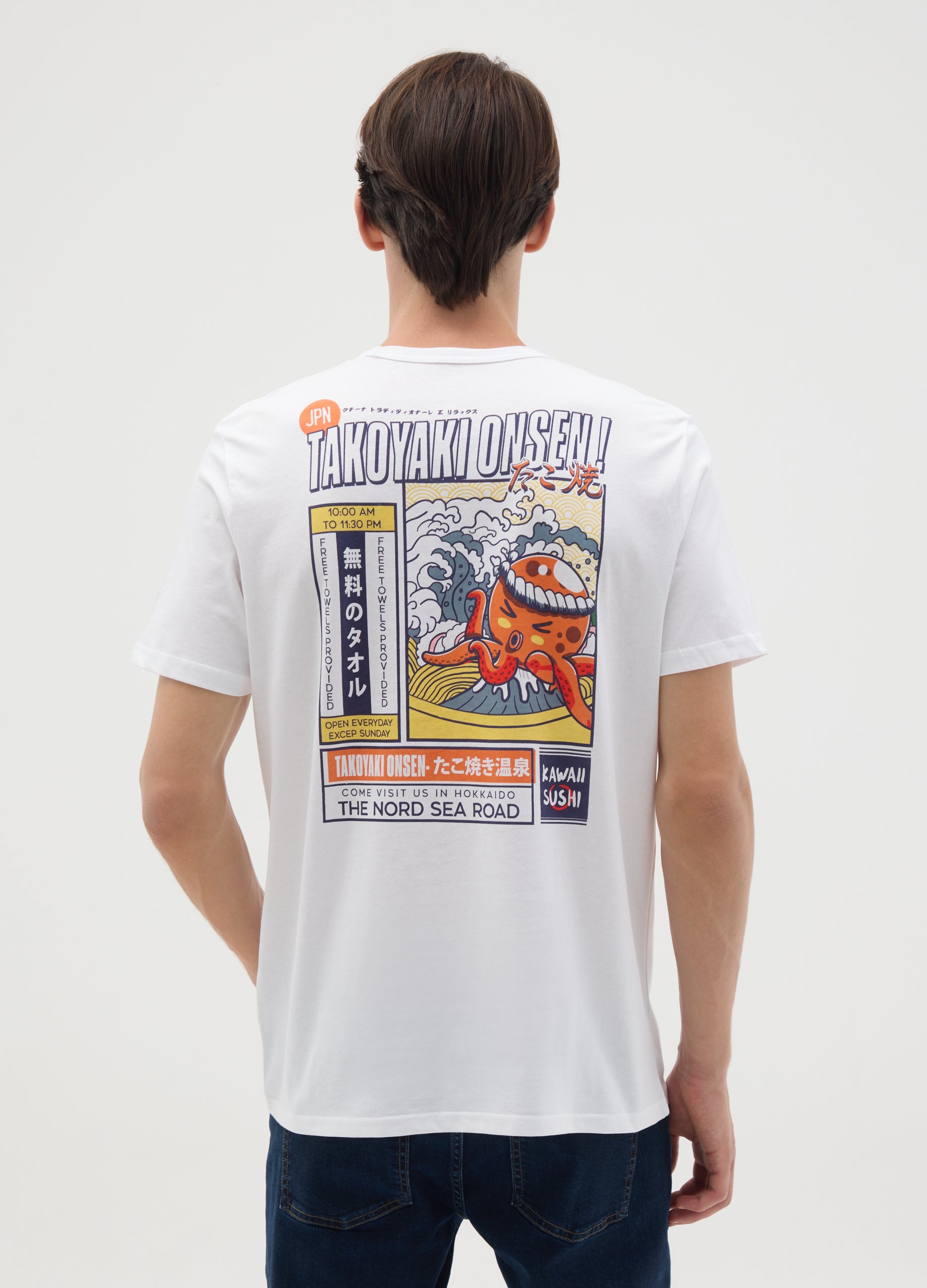 OVS Regular Fit White Cotton T-Shirt