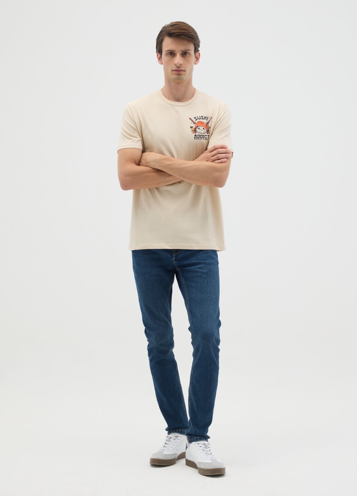 OVS Beige Regular Fit Pure Cotton T-Shirt