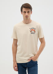 OVS Beige Regular Fit Pure Cotton T-Shirt