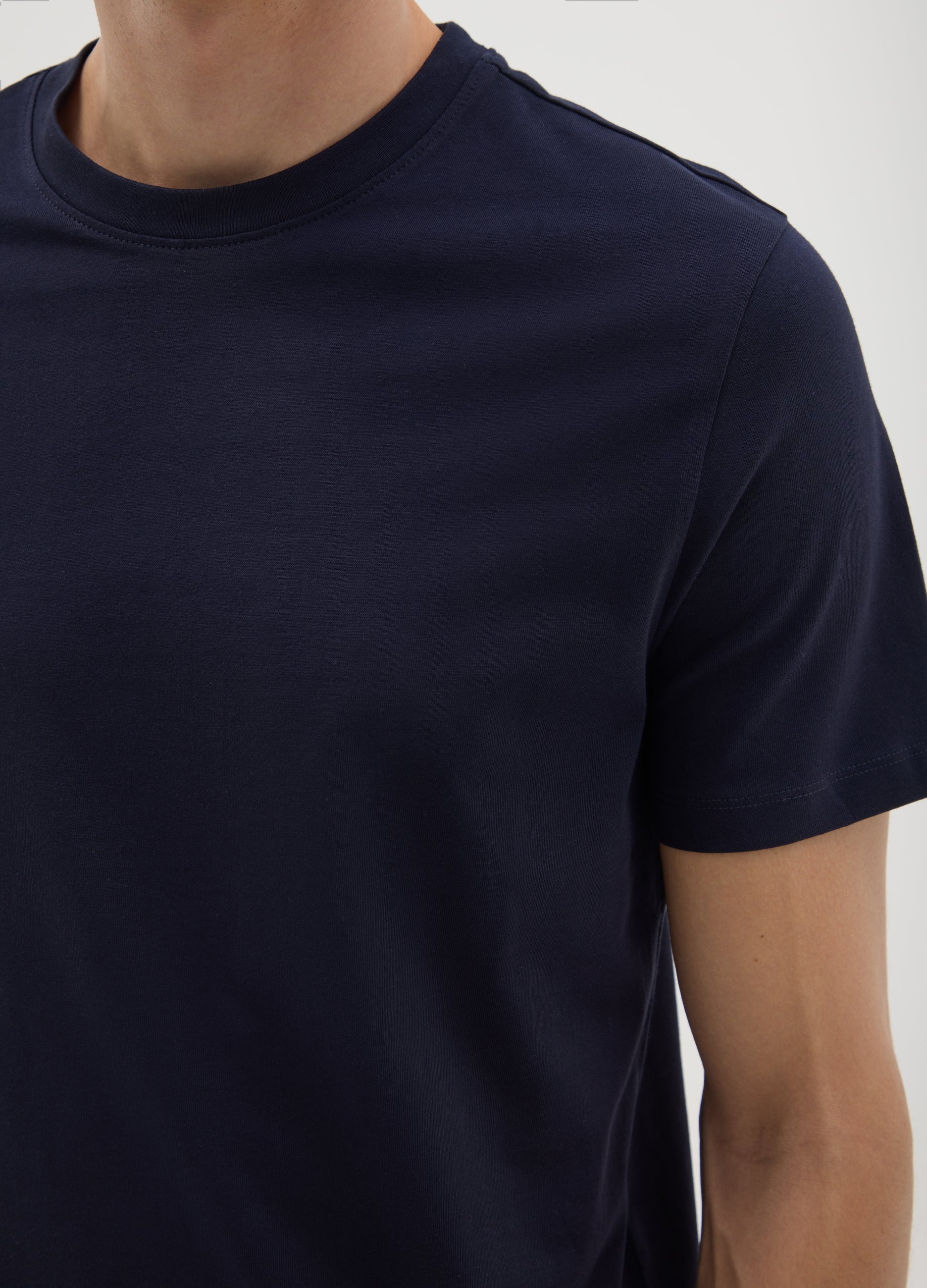 OVS Men'S Blue Pure Cotton Regular Fit T-Shirt